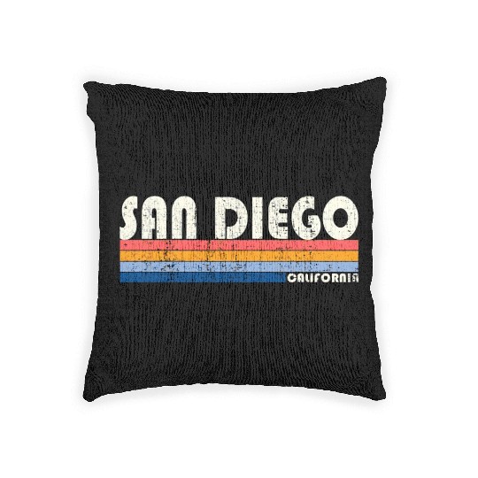 Vintage 70S 80S Style San Diego Ca Woven Pillows