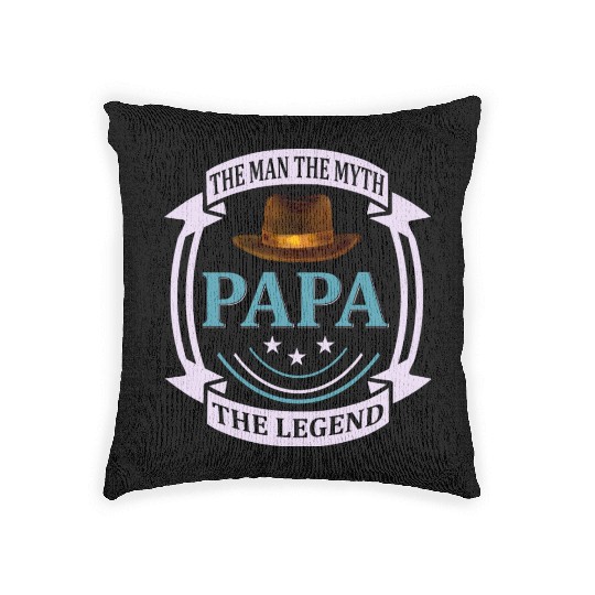 Papa the Man the Myth the Legend Woven Pillows