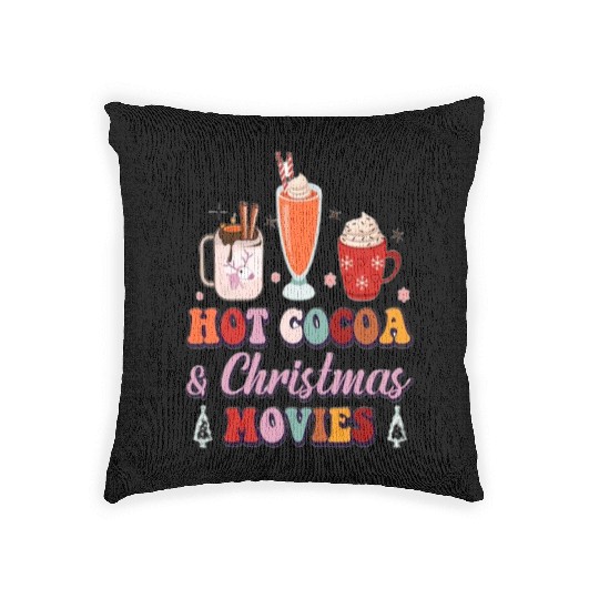 Hot cocoa and Christmas movies. Woven Pillows