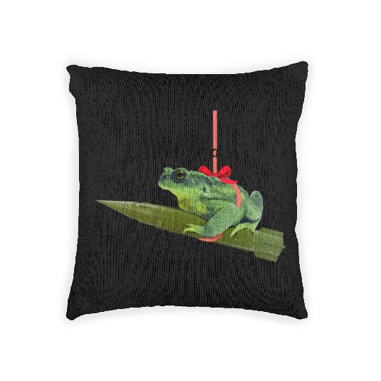 Meet me under the missile toad – mistletoe pun Woven Pillows