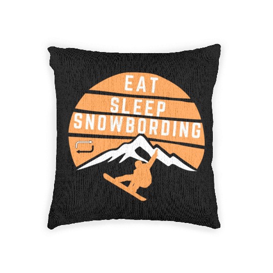 Eat sleep snowboarding repeat Winter sport lover Woven Pillows