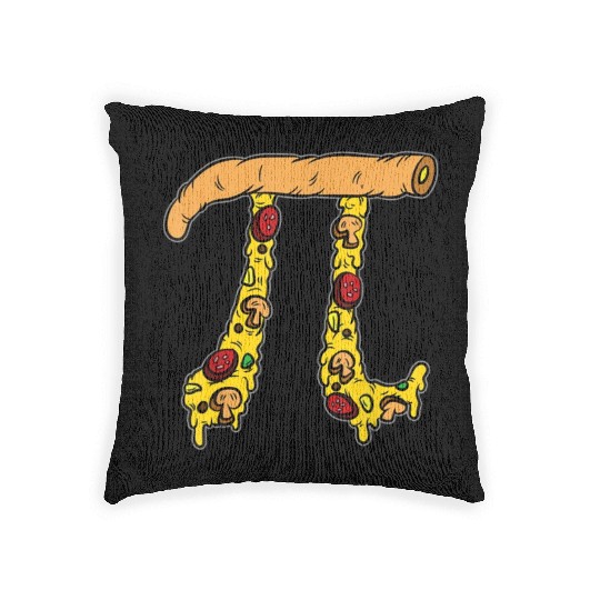 Pizza Pi Funny Pi day gift funny Pizza Pi Woven Pillows