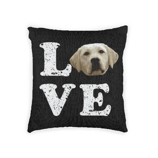 I Love My Yellow Lab Labrador Retriever Dog Woven Pillows