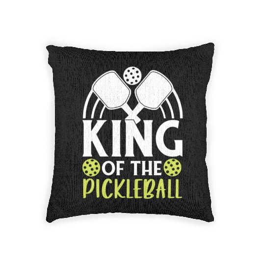 King Of The Pickleball Funny For Pickleball Player Woven Pillows