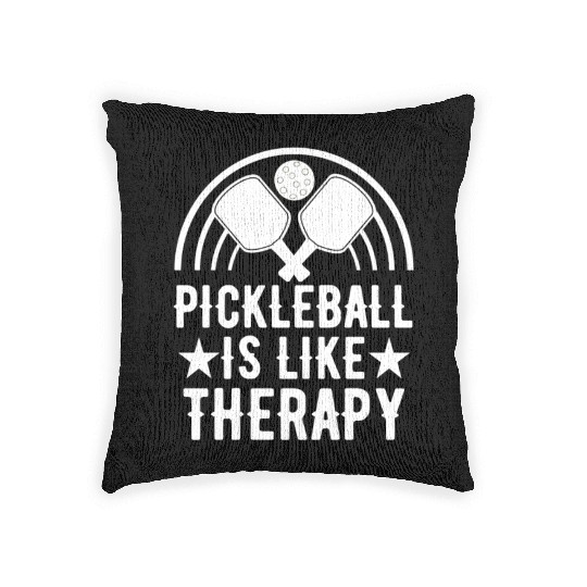 Pickleball Is Like Therapy - Funny Pickleball Woven Pillows