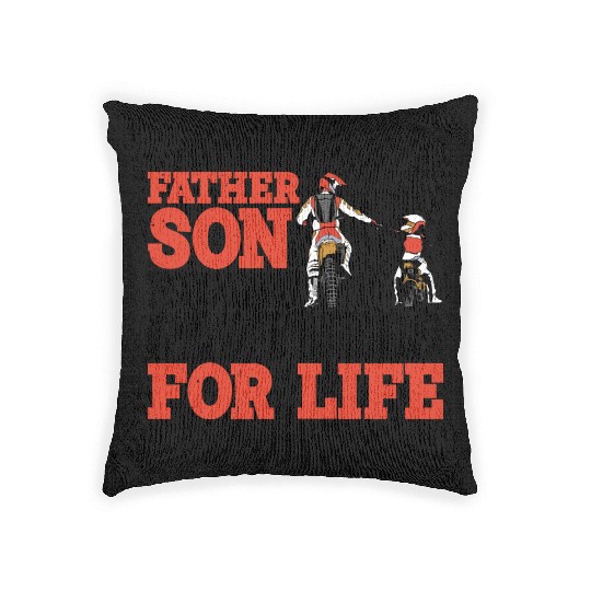 Father Son, Riding Partners For Life 3 Woven Pillows