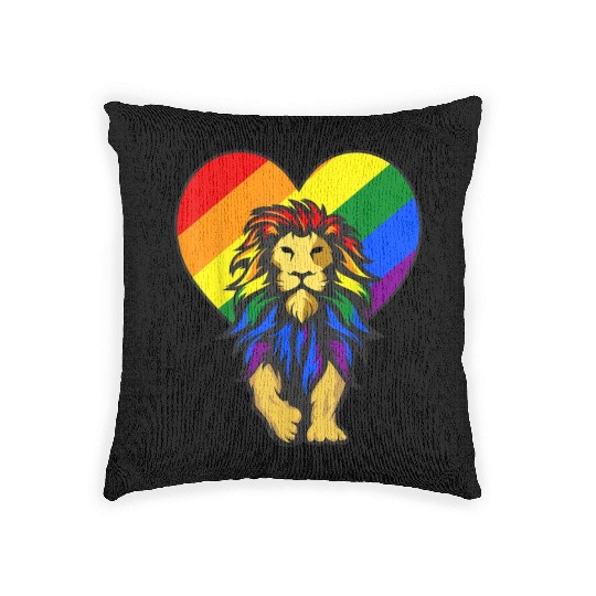 Gay Pride Lion LGBT-Q Woven Pillows For Men, Women
