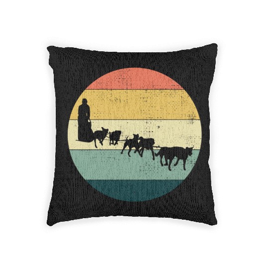 Husky Sledding Sled Dog Racing Alaskan Racers Woven Pillows