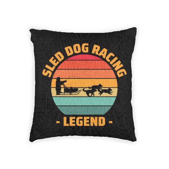 Husky Sledding Sled Dog Racing Alaskan Racers Woven Pillows