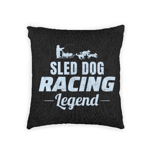 Husky Sledding Sled Dog Racing Alaskan Racers Woven Pillows