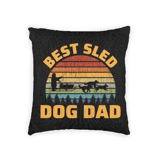 Husky Sledding Sled Dog Racing Alaskan Racers Woven Pillows