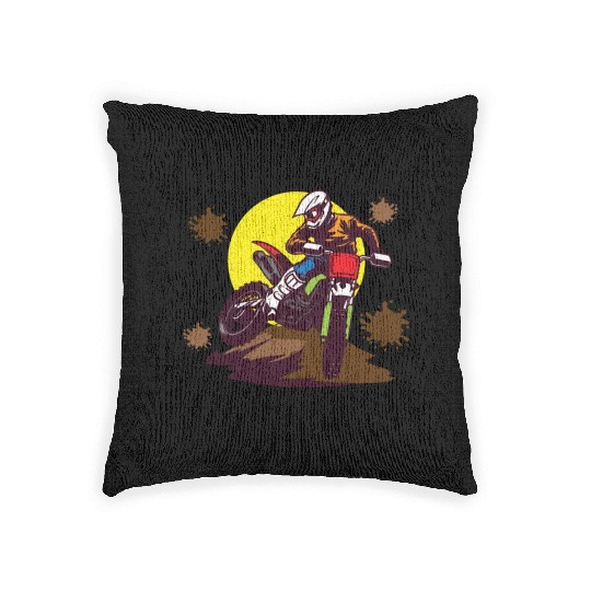 Dirt Bike Dirt Bike Riding Motocross Dirt Biking Woven Pillows