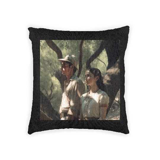 screengrab from a 1920s film scene beautiful Woven Pillows