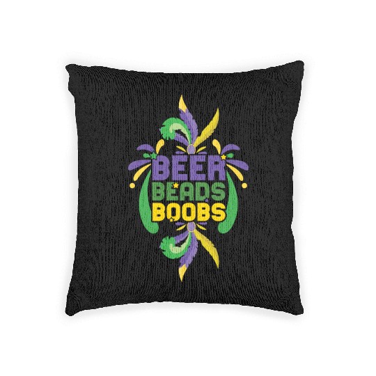 Festival Parade Beer Beads Bling Mardi Gras 2023 Woven Pillows