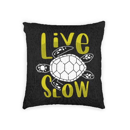 Relax and Live Slow Sea Turtle Beachy Vacation Woven Pillows