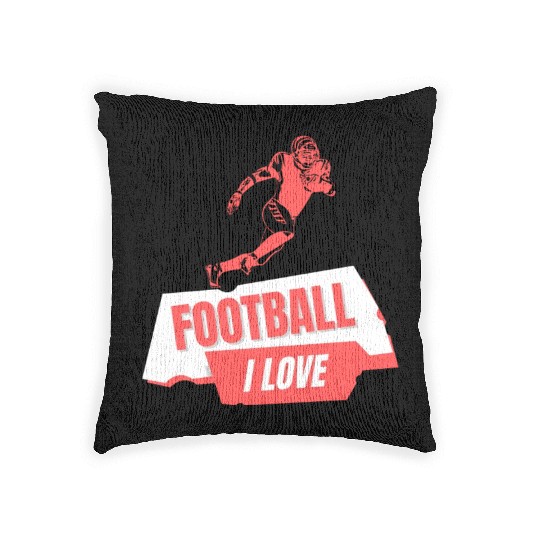 I Love Football Game Day Woven Pillows, Football Woven Pillows