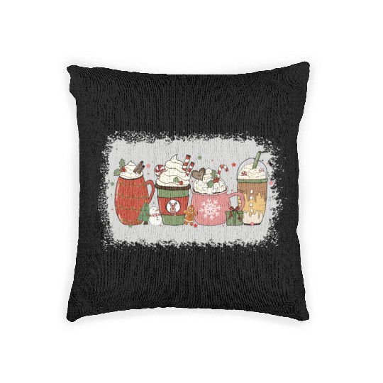 Christmas Hot Chocolate Peppermint Mocha Woven Pillows