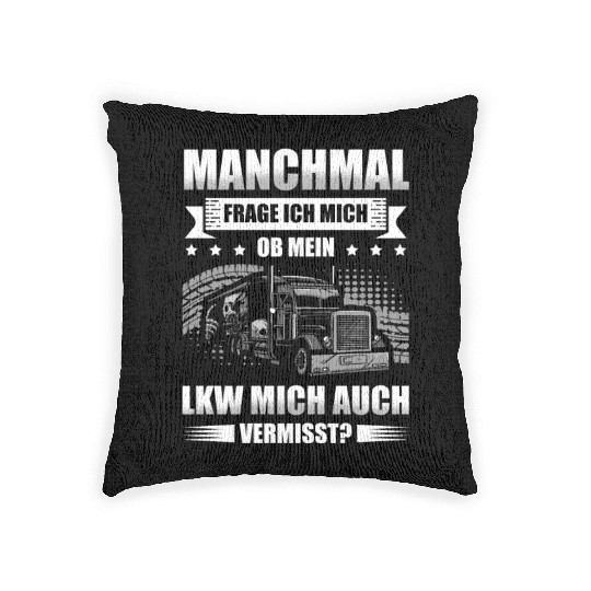 Trucker Men Truck Long Distance Driver Truck Woven Pillows