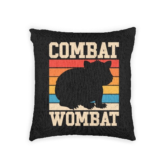 Combat Wombat For A Wombats Lover Woven Pillows