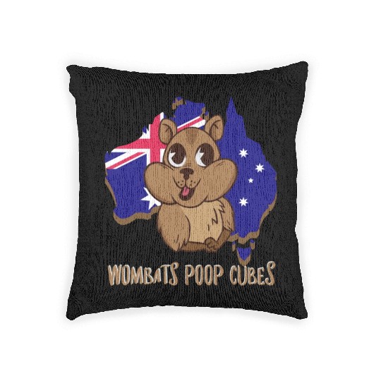 Wombats Poop Cubes For A Wombat Lover Woven Pillows