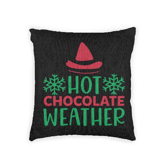 Hot chocolate weather Woven Pillows