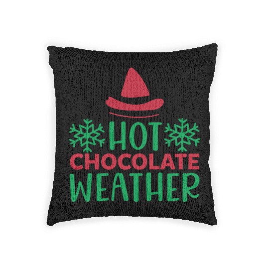 Hot chocolate weather Woven Pillows