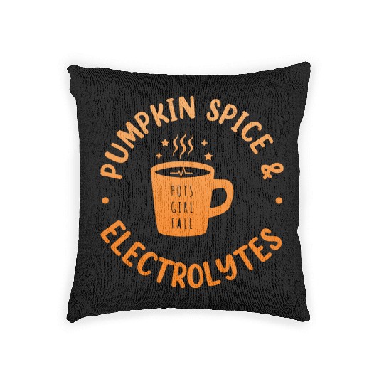 Pumpkin Spice & Electrolytes Funny Woven Pillows