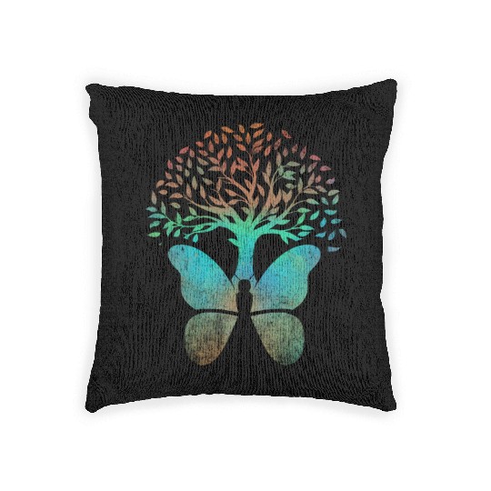 Butterfly Tree Beautiful Animal Butterflies Tree Woven Pillows