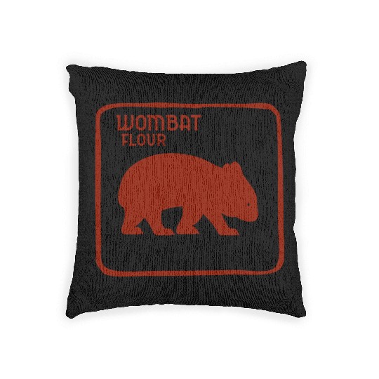 Wombat Dingo Flour Australia Australian Souvenir Woven Pillows