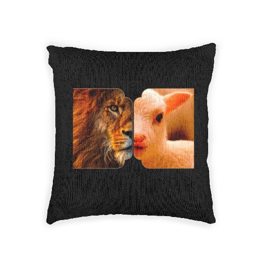 He is the Lion and the Lamb Woven Pillows