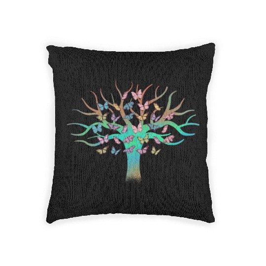 Butterfly Tree Beautiful Animal Butterflies Tree Woven Pillows