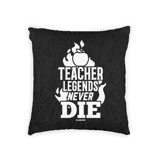 Teacher Legends Never Die Woven Pillows