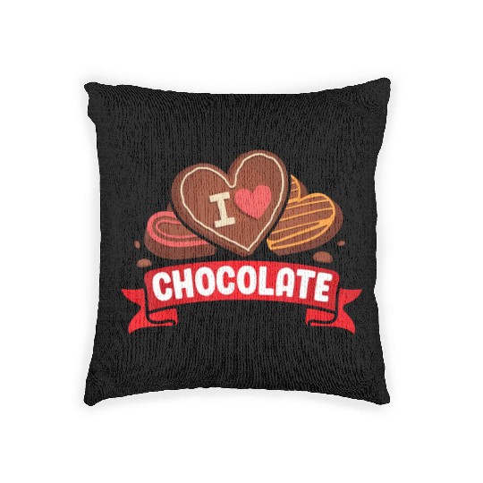I Love Chocolate Sweets Candy Chocolate Bar Woven Pillows