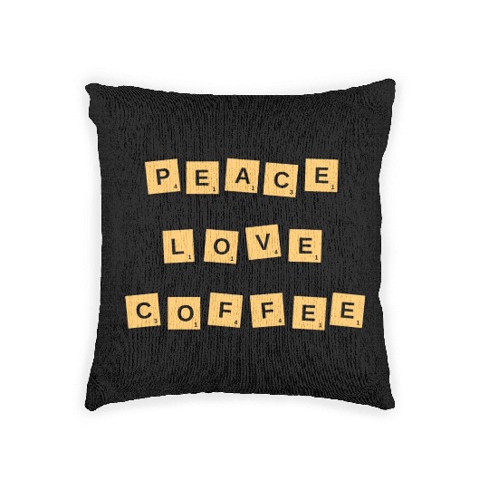 Peace Love Coffee Woven Pillows