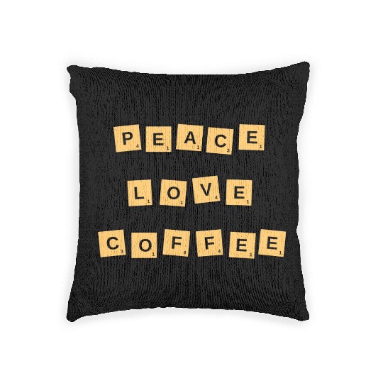 Peace Love Coffee Woven Pillows