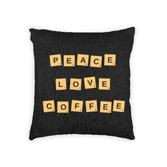 Peace Love Coffee Woven Pillows