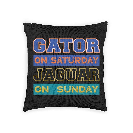 Gator On Saturday Jaguar On Sunday Jacksonville Fo Woven Pillows