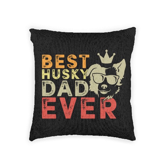 Best Husky dad ever Woven Pillows