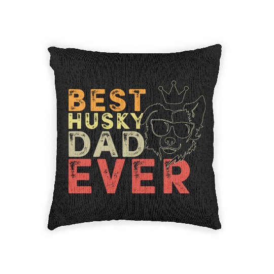 Best Husky dad ever Woven Pillows