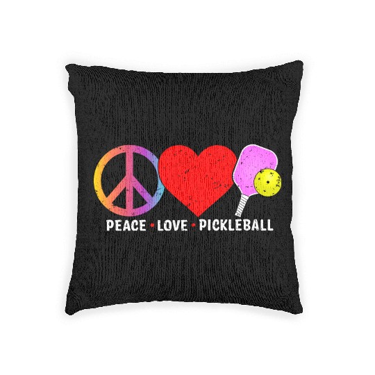 PEACE LOVE PICKLEBALL Woven Pillows