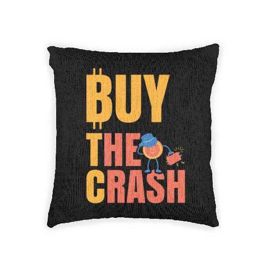 BTC Buy The Crash Crypto Bitcoin Woven Pillows
