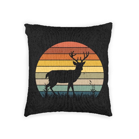 Retro Style Elk - Deer Vintage Woven Pillows