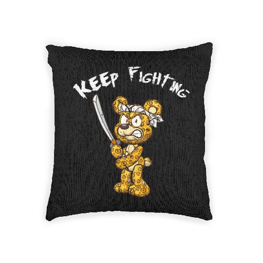 Keep Fighting Teddys Horror Halloween Woven Pillows