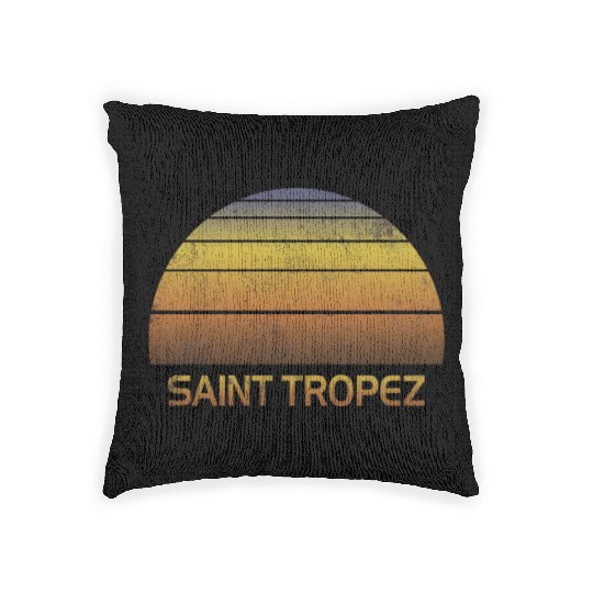 Vintage Sunset Family Vacation Souvenir Saint Woven Pillows