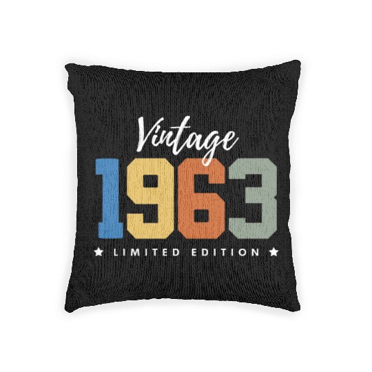 60 Years Vintage 1963 Retro 60th Birthday Woven Pillows