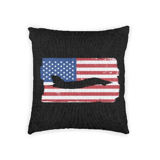 F-14 Tomcat Fighter Jet American Flag F14 Tomcat Woven Pillows