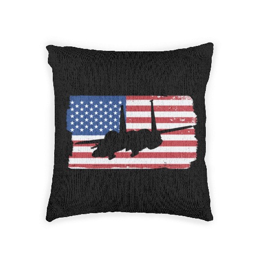 F-15 Eagle Fighter Jet American Flag F15 Eagle Woven Pillows