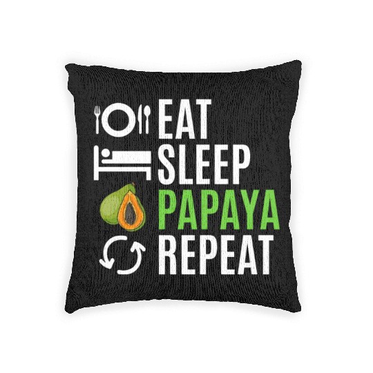 Eat Sleep Papaya Repeat Woven Pillows