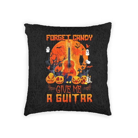 Guitar Halloween Candy Woven Pillows