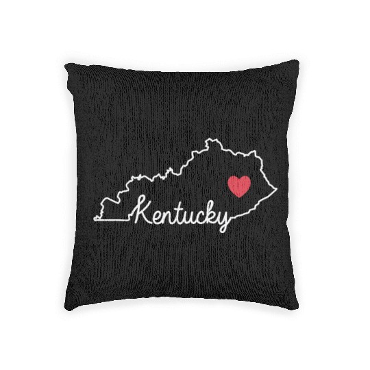 Kentucky Card with Heart USA America Woven Pillows